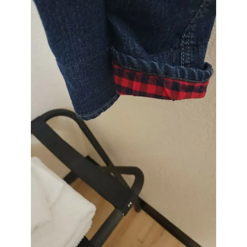 Osh Kosh B'Gosh Flannel Lined Denim Jean Overalls Kids Size 4T
